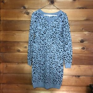 Loft Animal Print Sweater Dress